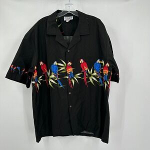 Pacific Legend Mens Hawaiian Shirt Size 2X Parrot Resort Made in Hawaii Vintage